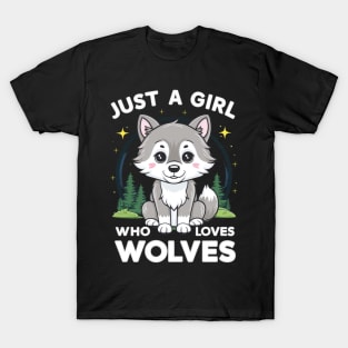 Just A Girl Who Loves wolves T-Shirt